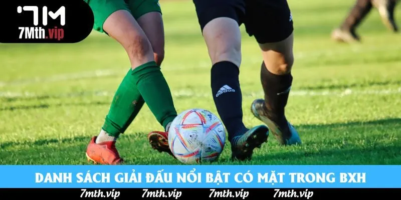 Danh sách giải đấu nổi bật có mặt trong BXH Danh sách giải đấu nổi bật có mặt trong BXH